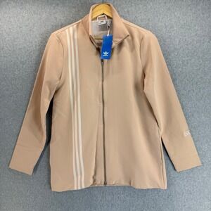 Adidas Track Jacket Full Zip 3-Stripe Pale Pink Sporty Athleisure Size Small NWT